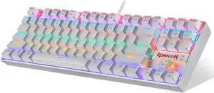 Redragon K552 Mechanical Gaming Keyboard RGB LED Rainbow Backlit Wired Keyboard with Red Switches for Windows Gaming PC (87 Keys, White)
