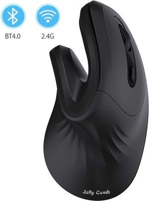 CORN Bluetooth Ergonomic Mouse, Advanced Vertical Wireless Bluetooth Mouse 2.4GHz Optical Vertical Mice, Easy-Switch Between 2 Devices with Bluetooth and USB Connection MV045-Black