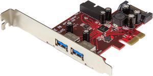 4 Port PCI Express USB 3.0 Card - 2 External & 2 Internal - SATA Power - UASP Support - 2x Int Motherboard-Style Headers (PEXUSB3S2EI)