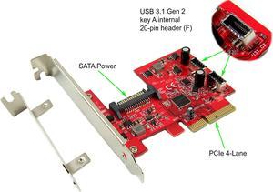 Ableconn PEX-UB152 USB 3.1 Gen 2 (10 Gbps) 2-Port Type-C Internal 20Pin Key-A Header PCI Express (PCIe) x4 Host Adapter Card (ASMedia ASM2142 Chipset)