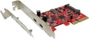 Ableconn PU31-2C-2 USB 3.1 Gen 2 (10 Gbps) 2-Port Type-C PCI Express (PCIe) x4 Host Adapter Card (ASMedia ASM3142 Chipset)