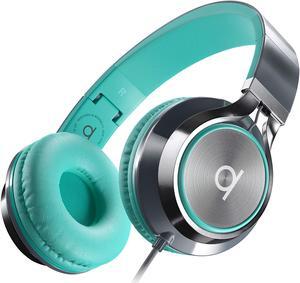Artix CL750 Foldable Noise Isolating On Ear Headphones Wired with Microphone and Volume Control, Stereo Head Phones Corded with Adjustable Headband for Computer, Laptop and Cell Phone