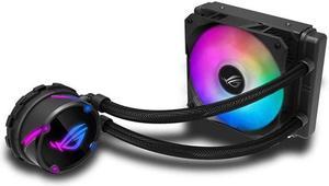 ASUS ROG Strix LC 120 RGB AIO Liquid CPU Cooler 120mm Radiator, 120mm 4-pin PWM Fan with FanXpert Controls, support for Intel and AMD motherboards