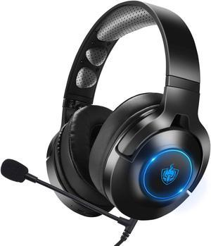 PHOINIKAS Q9 Xbox One Gaming Headset for PS5, PS4, PC, Nintendo Switch, Wired Over Ear Headphones with Detachable Noise Canceling Mic, 7.1 Sound, Wireless Bluetooth Music Headset for Phone, Up to 40h