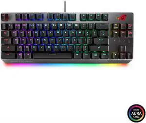 ASUS ROG Strix Scope TKL Wired Mechanical RGB Gaming Keyboard for FPS Games, Cherry MX Blue Switches, Aluminum Frame, Aura Sync Lighting