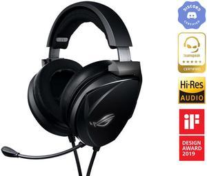 ASUS ROG Theta Electret 3.5mm Gaming Headset, with a certified built-in boom microphone and multiplatform support for PC, game consoles, and mobile devices