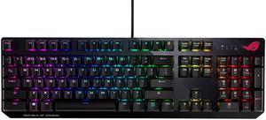 ASUS ROG Strix Scope RGB mechanical gaming keyboard, Cherry MX switch, aluminum alloy frame, equipped with Aura light synchronization technology and silver WASD key set to enhance FPS game recognition