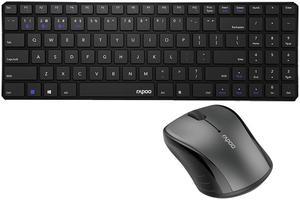 CORN  9060G Wireless Keyboard and Mouse,three-mode Bluetooth wireless keyboard and mouse set  for Computer, Desktop and Laptop (Black)