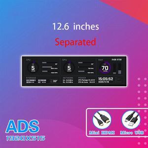 CORN Secondary Screen, AIDA64 Data Monitoring for Computer Monitoring LCD Display - 316mm x 94mm x 3mm(12.6" Separated), 1920 x 515, ADS Screen, 60Hz Refresh Rate, 67% Color Gamut