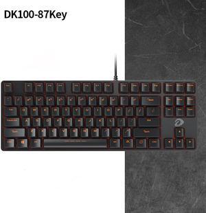 CORN DK100 Anti-Ghosting Mechanical Keyboard 87 Keys Small Compact Wired USB Gaming Keyboard with Red Switches-Black