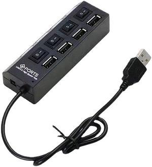 USB 2.0 High-Speed 4-in-1 Port Docking Station, Port with Independent Switch, Plug-and-Play Driver-Free