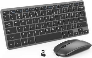 Wireless Keyboard and Mouse Combination, 2.4GHz Ultra-Thin Silent Charging Wireless Keyboard and Mouse Combination, Suitable for PC Desktops, Ipad Tablets, Windows Computer Notebooks, Etc. (Gray)