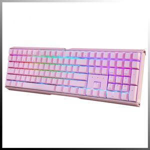 CHERRY MX3.0S Mechanical Gaming Keyboard  Equivalent Compact 109 Keys RGB ABS Detachable USB Type-C Cable Computer Wired Keyboard for Windows PC/MAC Gamers,Pink,Blue Switch