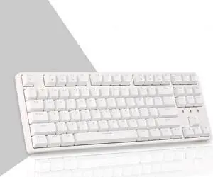CORN Wired Compact 87 Keys Mechanical Keyboard,ABS-White,Blue Switch