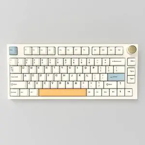 CORN NJ80 Mechanical Gaming Keyboard Ultra-thin 80 Keys with 3 Modes(wired+2.4G+bluetooth)-Box White Switch Suitable for PC/MAC/I0S/ Android /Windows,Steel Positioning Plate
