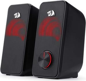 Corn GS500 Stentor PC Gaming Speaker, 2.0 Channel Stereo Desktop Computer Speaker with Red Backlight, Quality Bass and Crystal Clear Sound, USB Powered with a 3.5mm Connector