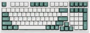 CORN FL980 98 Keys, All keys changed,Ergonomic Design, Cool Exterior RGB Backlit LED Light, USB Wired Mechanical Gaming Keyboard-Green White,Box White