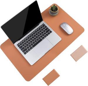 Non-Slip Desk Pad,Mouse Pad,Waterproof PVC Leather Desk Table Protector,Ultra Thin Large Desk Blotter, Easy Clean Laptop Desk Writing Mat for Office Work/Home/Decor(Orange Red, 23.6" x 13.7")