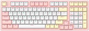 GANSS HS 98T Mechanical Keyboard - Double shot PBT Profile - Wireless 2.4gHz / Bluetooth 5.0 / USB Wired - RGB Backlight (Gateron G Pro Silver Switch, Pink White)