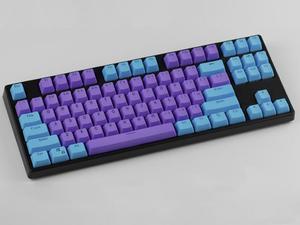 Corn 87/104 Keycaps Miami EVA Color Matching OEM Profile PBT Double Shot keycap Set for MX Mechanical Keyboard- Only Keycaps Blue Tenkeyless