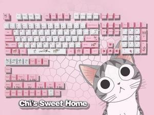 Corn 131 PBT Dye Sublimation Keycaps OEM Profile Cheese Cat Theme Keycap Set For 61/64/68/84/87/96/104/108 Mechanical Keyboard - Keycaps Only