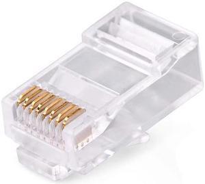 Corn Electronics RJ-45PLUG Cat 6 Crystal Clear RJ-45 Tip/Connector, 100-Pack
