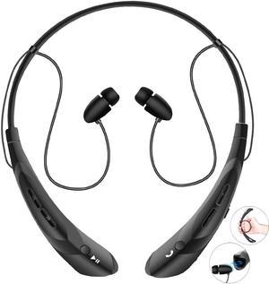 Bluetooth Neckband Headphones with Magnetic Earbuds Flexible Wireless Bluetooth Headset with Mic Sports Headphones for Running HD Stereo Noise Cancelling Earphones for iPhone Samsung LG