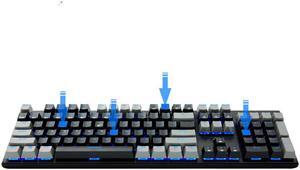 CORN GK706 Mechanical Gaming Keyboard Blue LED Backlit Wired Keyboard with Blue Switches for Windows PC Office and Working-ABS Keycaps(Black Gray,104 Keys)