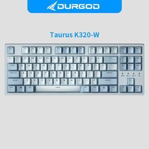 Durgod K320W 87 Keys Mechanical Keyboard - Doubleshot PBT Profile - Wireless 2.4gHz / Bluetooth 5.0 / USB Type C - Up to 40 Days Battery Life (Cherry Silent Red Switch, Blue)
