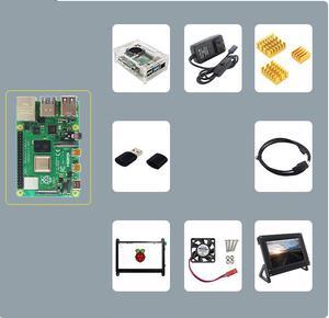 Raspberry Pi Raspberry Pi 4 Model - 8GB With Power Supply/case/Card reader/heat sink/micro HDMI/5 inch Touchscreen Monitor/cooling fan/Monitor Stand