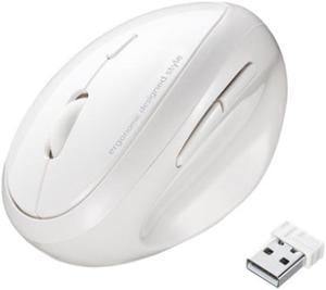 Wireless Vertical Mouse, Jelly Comb Wireless Mouse 2.4G High Precision Ergonomic Optical Mice ( for Small Hands ) (White and Silver)