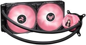 ASUS TUF Gaming LC 240 ARGB Demon Slayer Kamado Nezuko Limited Edition All-in-One Liquid CPU Cooler(Aura Sync, dual TUF 120mm ARGB radiator fans with fanblade groove design), Pink AIO