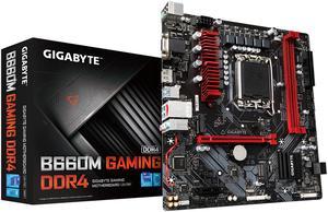 GIGABYTE B660M GAMING DDR4 LGA 1700 Intel 12th mATX Motherboard, with Phases Hybrid Digital VRM with MOS Heatsink, 2 x PCIe 4.0 M.2, 2.5GbE LAN, Rear USB 3.2 Gen 1 Type-C, RGB FUSION 2.0, Q-Flash