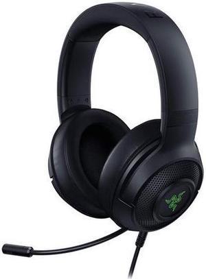 Kraken X USB Ultralight Gaming Headset: 7.1 Surround Sound - Lightweight Frame - Green Logo Lighting - Integrated Audio Controls - Bendable Cardioid Microphone - For PC - Classic Black