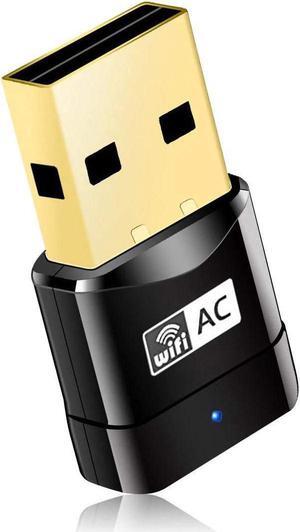 USB WiFi Adapter, AC600 Mini Wireless Network WiFi Dongle for PC/Desktop/Laptop, Dual Band (2.4G/150Mbps+5G/433Mbps) 802.11 ac, Support Windows 10/8/8.1/7/Vista/XP, Mac OS 10.6-10.14