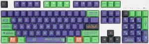 Evangelion EVA 01 Keycaps, 140 PBT Keycaps for Mechanical Keyboard, Suitable for Cherry original Switches