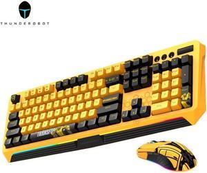 Thunderobot Hornet theme mechanical keyboard mouse kit, KG8104 Type-C interface, 104 key complete key non-conflict mechanical keyboard, ML703 dual mode gaming mouse, Polling Rate Up to 1000Hz,16000DPI