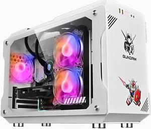 CORN GUNDAM RX-78-2 Gaming White Computer Case, Micro-ATX Mini-ITX Support 240mm Liquid Cooling
