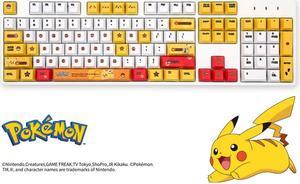 IROK FE104 pokemon Pikachu version, PBT keycap, no light,104 keys Type-C wired Mechanical keyboard,yellow / white,Brown Mechanical switch