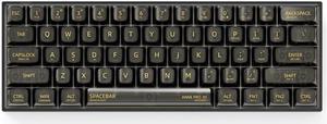 Anne Pro 2D Mechanical Gaming Keyboard 60% True RGB Backlit - Wired/ Bluetooth 5.0 Hot swappable keyswitch, PC clear keycaps, Linux Mac Full Keys Programmable (BOX Jellyfish Part switch,Black)