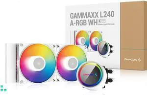 DEEPCOOL MAELSTROM 240 ARGB Ceramic Bearing dynamic Balance Pressure Relief Cooling Radiator CPU Cooler Intel 1700 AMD AM4 AM5Compatible,White