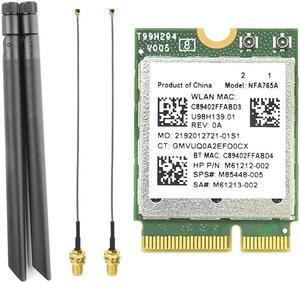 Qualcomm Chip NFA765/NFA765A WiFi 6E 5G Dual-band Built-in Wireless Network Card Bluetooth 5.3 NGFF M2-2.4G-5G-6G Wireless Speed Tri-Band-Support Win10 Win11