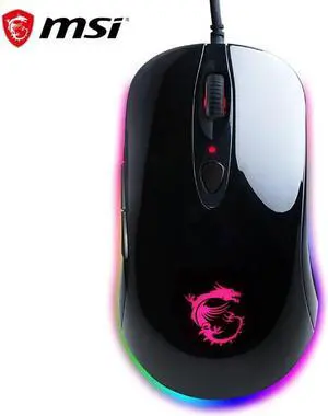 MSI DS-102 RGB V2 Gaming Mouse, Wired, RGB Streamer Faith Dragon Soul Light Gaming Gouse, Custom Macro, Maximum 10000DPI-Black