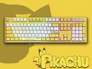 Corn Tri-Band RGB Wireless Bluetooth Wired 108 key Customized Mechanical Keyboard Pikachu Cartoon Animation Co-branding Theme PBT keycaps Anti-Ghosting Gaming Keyboard Silver Switch Corn Tri-Band RGB Wireless Bluetooth Wired 108 key Customized Mechanical Keyboard Pikachu Cartoon Animation Co-branding Theme PBT keycaps Anti-Ghosting Gaming Keyboard Silver Switch