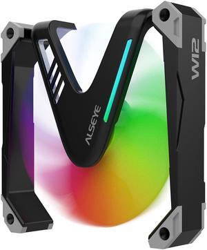 ALSEYE W12 Case Fan, Extraordinary 'W' Designed PC Case Fan, Full Aluminium Frame Case Fan, 120mm ARGB & PWM Computer Case Fan,Black