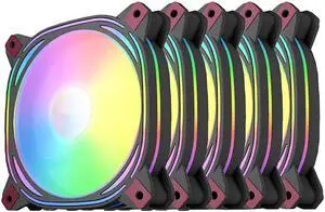 CORN aurora Z12 Black ARGB silence case cooler fan, hydraulic bearing, PWM intelligent temperature control,120mm case fan(5 Packs
