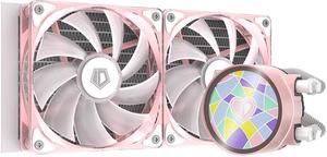 ID-COOLING PINKFLOW II 240-W , All-in-One Liquid CPU Water Cooler, Transparent fan, white light,2X120mm Fan, support Intel 2011/2066/1700/1200/115X/AM4, AM5