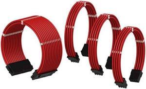 CORN Customization Extension Power Supply Cable Kit ,4+4Pin × 1,6+2Pin × 2,24Pin × 1,Line length 250mm - Red