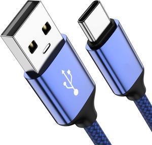 USB Type C Cable,USB A to USB C 2.4A Fast Charging (3.3ft 2-Pack) Braided Charge Cord Compatible with Samsung Galaxy S10 S9 S8 Plus,Note 9 8,A11 A20 A51,LG G6 G7 V30 V35,Moto Z2 Z3,USB C Charger(Blue)
