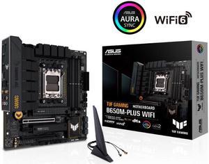 ASUS TUF GAMING B650M-PLUS WIFI Socket AM5 (LGA 1718) Ryzen 7000 mATX gaming motherboard(14 power stages, PCIe 5.0 M.2 support, DDR5 memory, 2.5 Gb Ethernet, WiFi 6, USB4 support and Aura Sync)